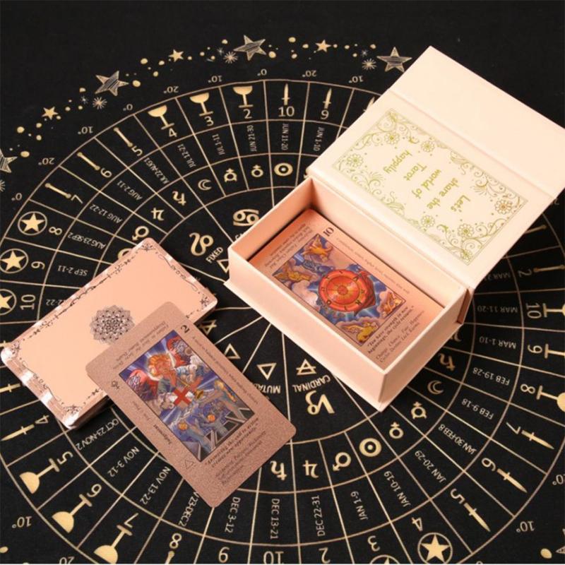 Rose Gold Tarot Cards, Tarot Cards For Beginners Rose Gold Tarot Cards With Guide Book Gold Foil With Meanings