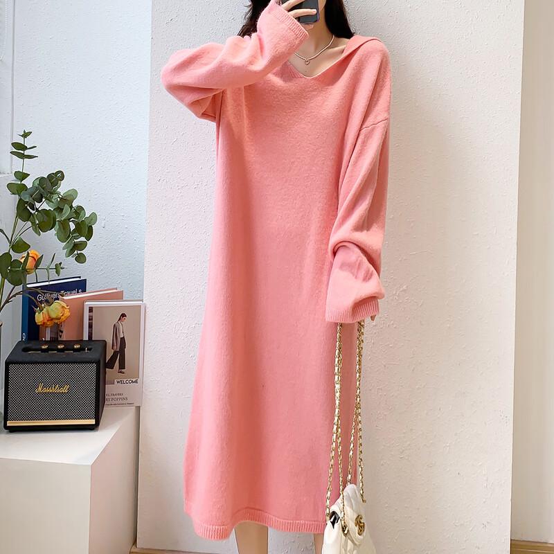 

MOCANA Autumn/Winter Hooded Slim-Fit Midi Dress One Size