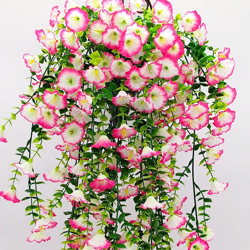 69-Mesh Eucalyptus Flower & Trumpet Hanging Basket for Outdoor Garden Decor