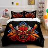 "Samurai Demon Skull Design Trio" Exquisite Three-Piece Bedding Set Gift For Kids And Adults