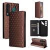 Cubic Grid Texture Flip Leather Phone Case
