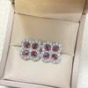 Exquisite Four-Leaf Clover Full Diamond Silver Earrings for Women - Fashionable and Elegant Design.