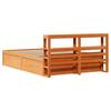 Vidaxl Bed Frame with Headboard, Waxed Brown, 135x190 Cm, Pine