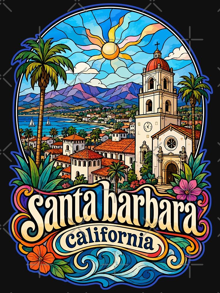 Barbara Santa Barbara California USA Stained Glass Art Classic T-Shirt