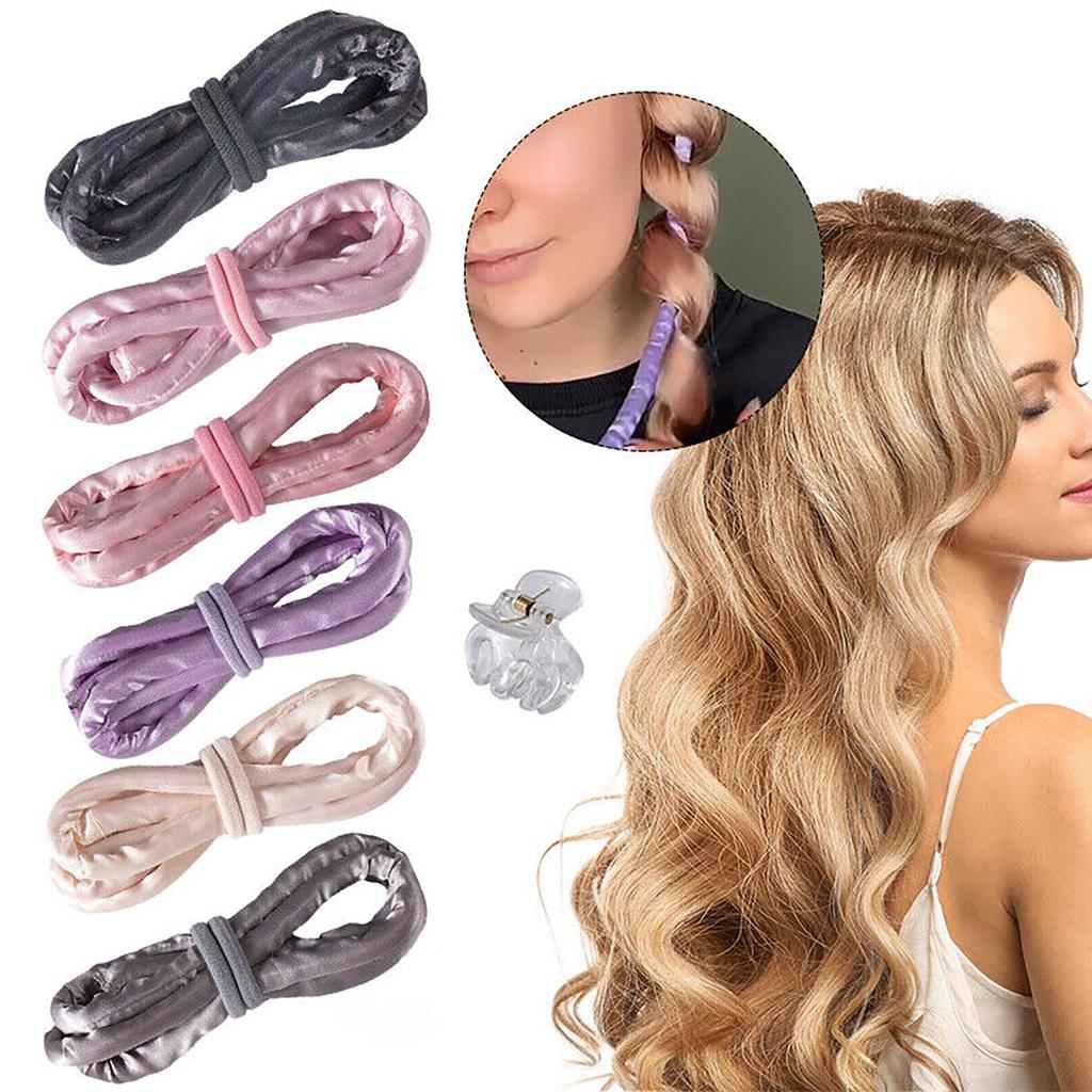 Heatless Wave Rod Headband No Heat Silk Curls Ribbon Soft Hair Rollers for Straight Hair and Curly Hair Type