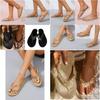 2022 Summer New Arrivals Plus Size Casual Rhinestone Flat Women's Slipper In Stock