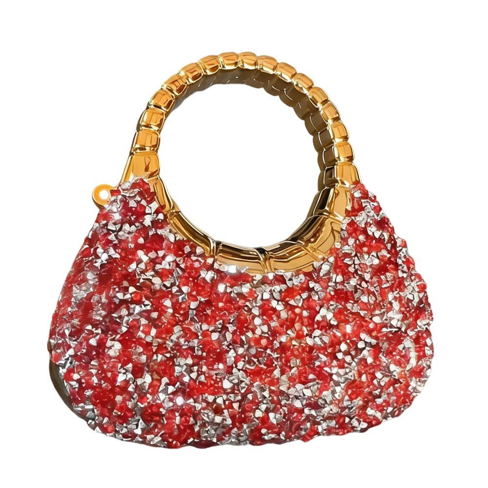 Rhinestone Decorated Mini Rhinestone Bag Glitter Finish Mini Size Small Handbag Small Design Acrylic Material Acrylic Bag