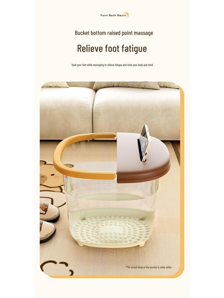 Deep Calf Foot Spa: Foldable Foot Bath Bucket with Thickened Plastic Basin