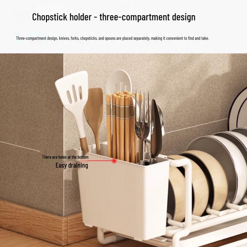 Modern Two-Tier Aluminum Dish Drying Rack
