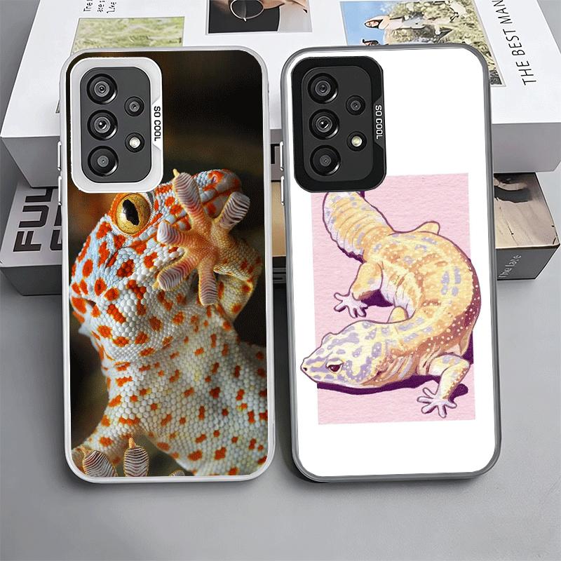 Lizards Geckos Cute Pet Shockproof Phone Case for Samsung A17 A16 A15 A14 A37 A57 A36 A56 A26 A35 A55 A25 A34 A54 A24 A13 A23 A3