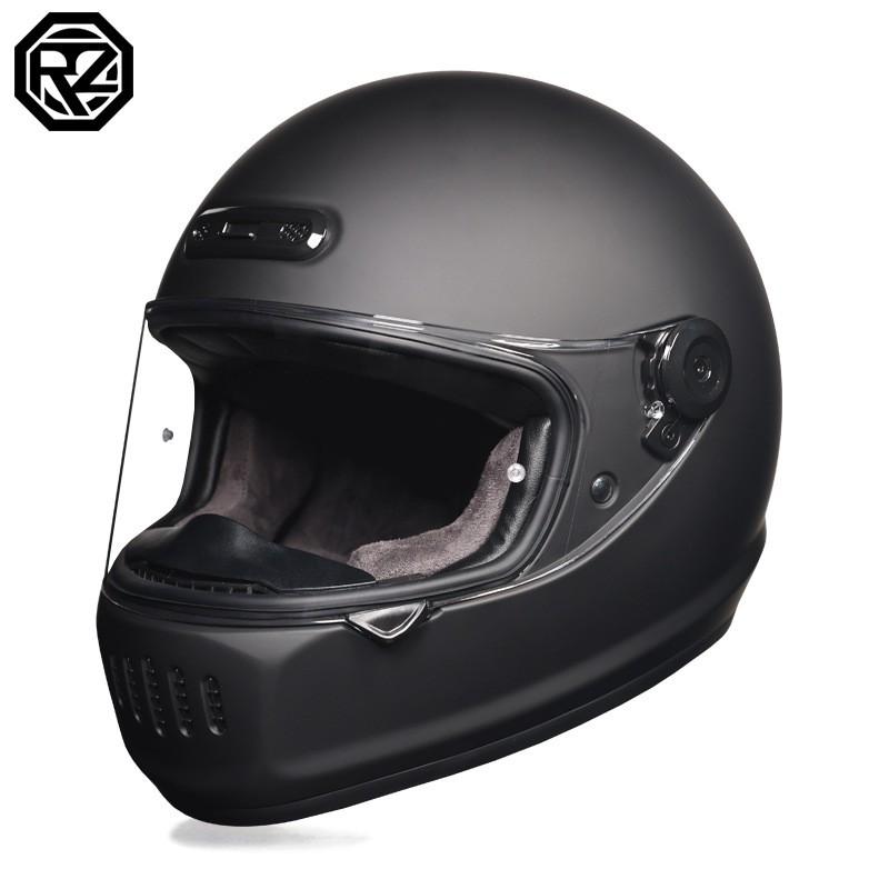 Full Face Motorcycle Helmet Men Women ABS Retro Cruiser Style All Season Use With Multiple Color Options