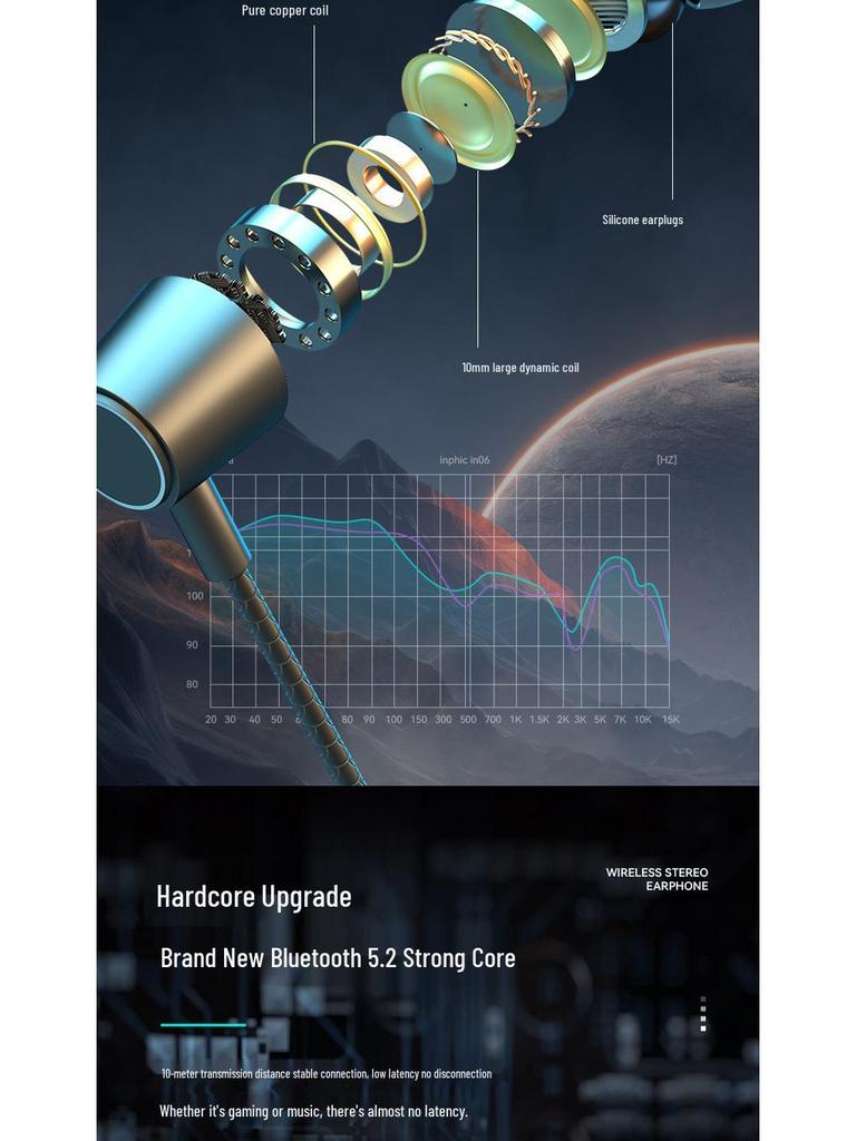 2025 K1689 Neckband Bluetooth 5.3 Earphones: Wireless In-Ear Stereo Sound for Running & Sports