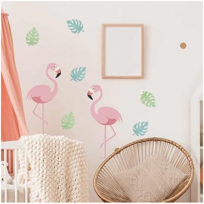 [A1553] - Multicolored 'Flamingo' Sticker Sheet - 20x70 Cm