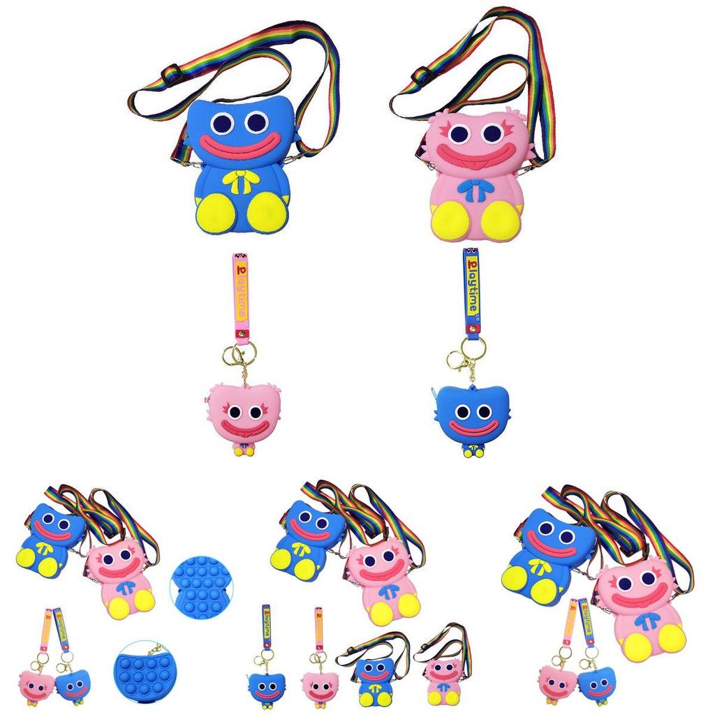 Playtime Poppy Huggy Wuggy Kissy Missy Pop It Shoulder Bag Coin Keychain Purse