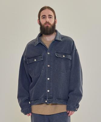 Cargobros Cb Classic Denim Trucker Jacket (Grey)