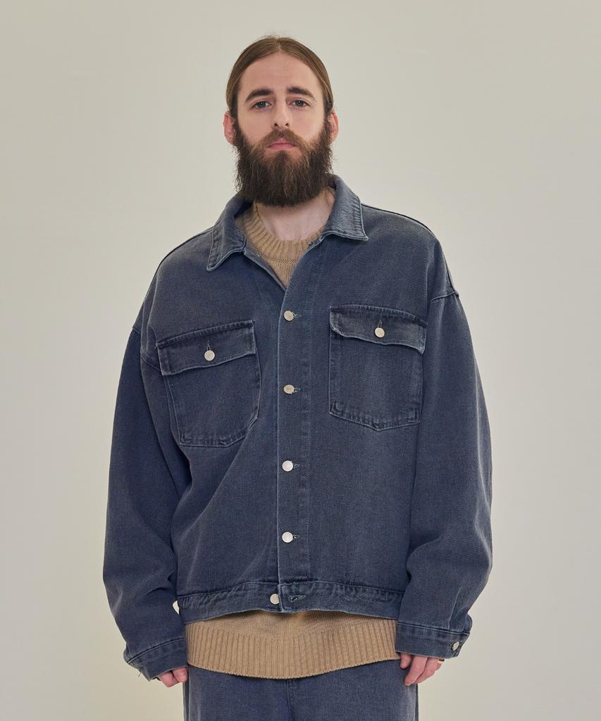 Cargobros Cb Classic Denim Trucker Jacket (Grey)