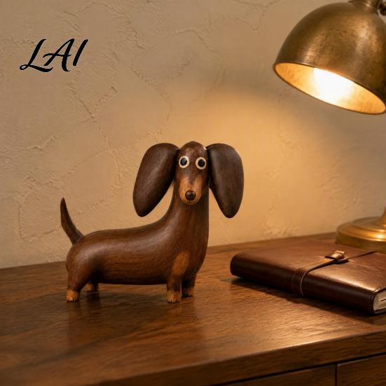 Piccoli Ornamenti da Scrivania Statuetta Cane Bassotto Retrò Statua Cucciolo Carino Ornamento Minimalista Animali da Collezione Scultura Decorativa da Tavolo