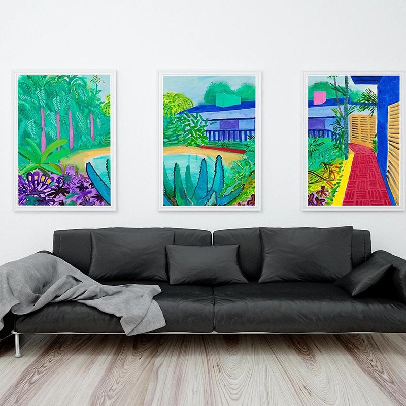 David Hockney Dipinti su tela Galleria da giardino Fiori Poster e stampe Immagini da parete per la decorazione del soggiorno Cuadros