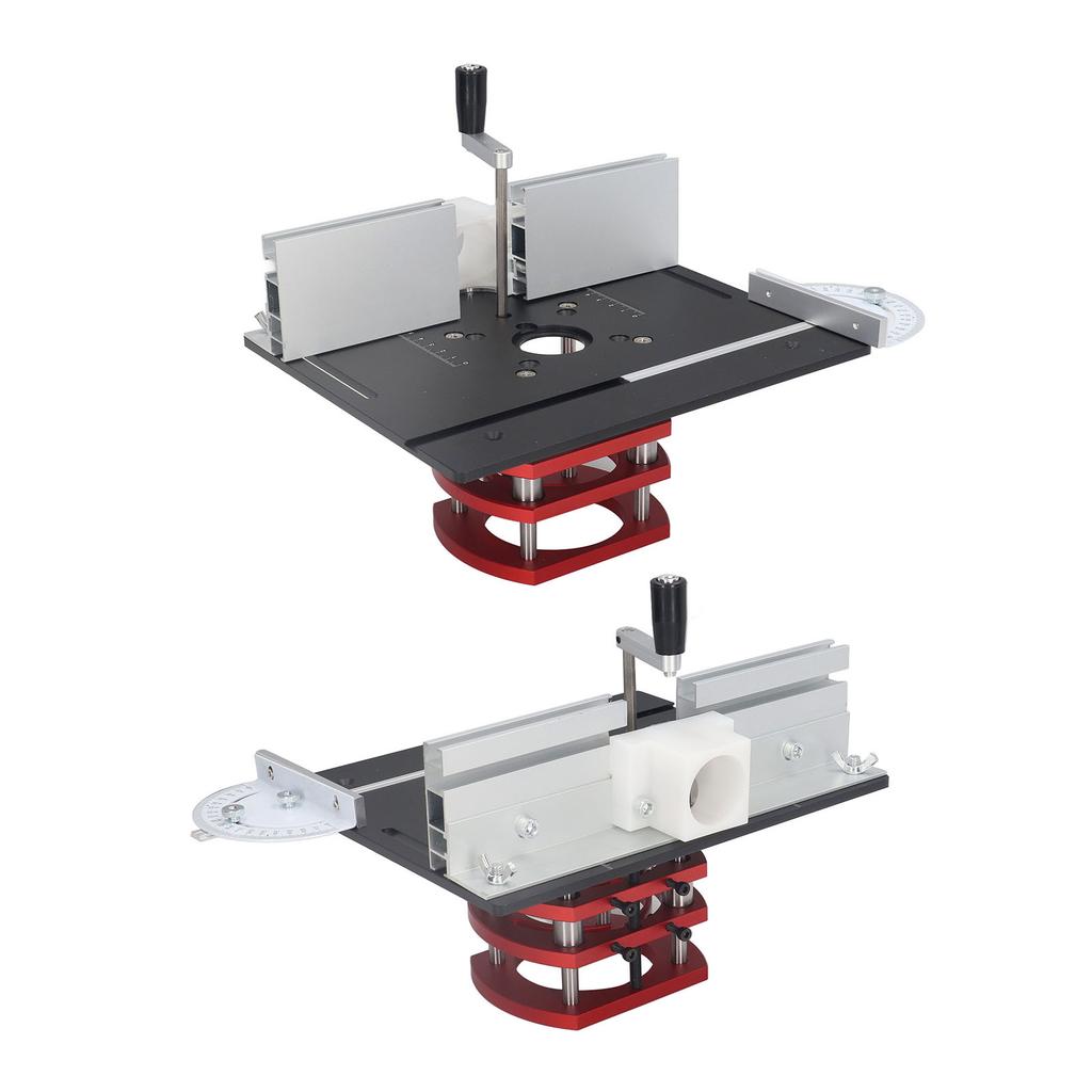 Router Lift with Top Plate Router Lifting Base Woodworking Slotting Trimming Chamfering Table Top Black