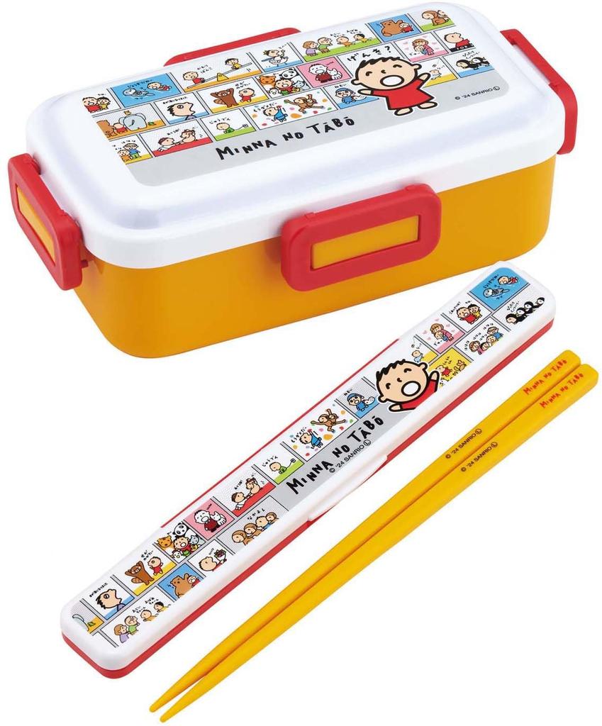 Skater Bento Single Made in for with Locking for Dishwasher and Microwave Minna no Taabo Box, 530ml, Tier, Japan, Women, 4-Point Leak-Resistant