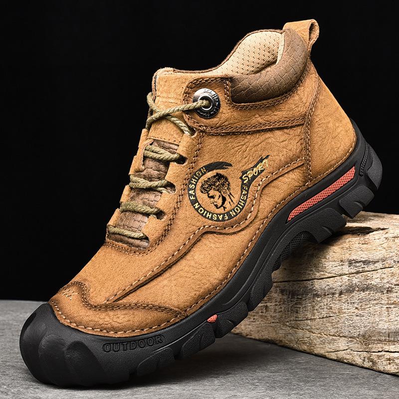 Outdoor Men's Boots Genuine Leather Casual Shoes Climbing Hiking Shoes Warm Winter Boots for Men Shoes Platform Snow Boot
