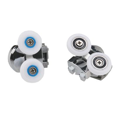 4PCS//Set Heavy Duty Twin Bottom Shower Door Rollers Runners Sliders Rust-proof Bathroom Door Wheels
