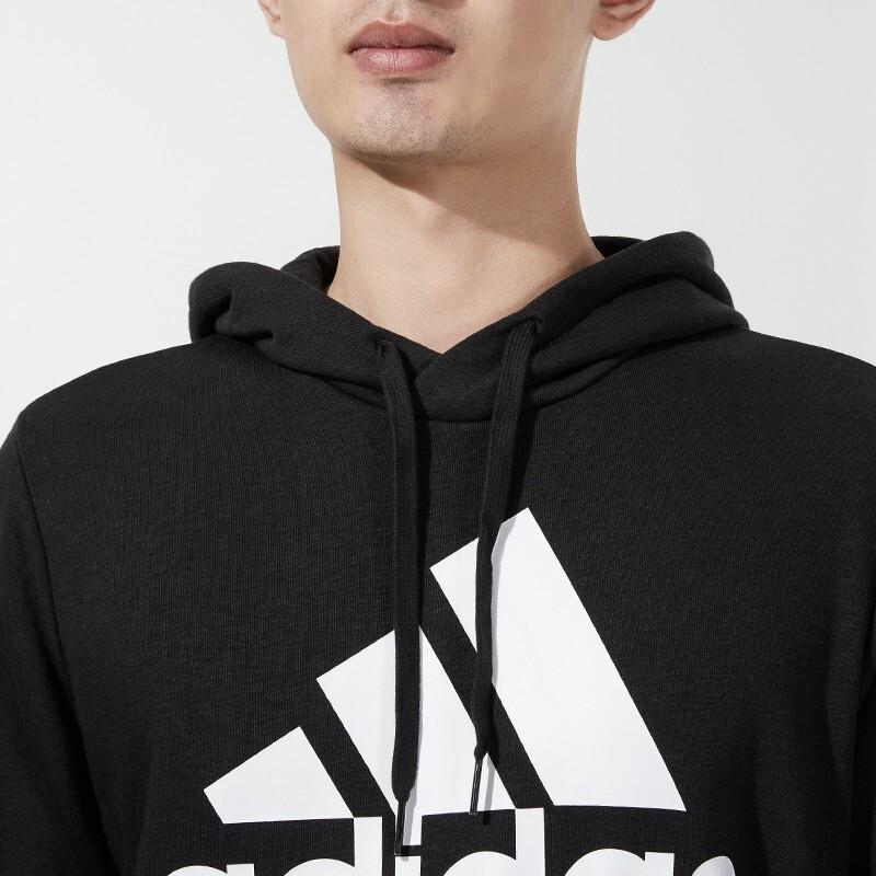 Adidas Large Logo Kangaroo Pocket Hoodie Men Hoodie Black GK9220