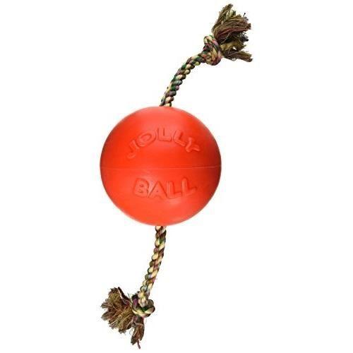 Jouet Pour Chien - JOLLY PETS - Ball Romp-n-Roll - Orange - Fibres De Coton Naturelles - 20 Cm