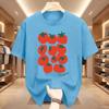 Süßes Tomaten Grafik T-Shirt Herren Sommer Lässig Kurzarm Rundhals Locker T-Shirt Gemüse Druck Oberteil
