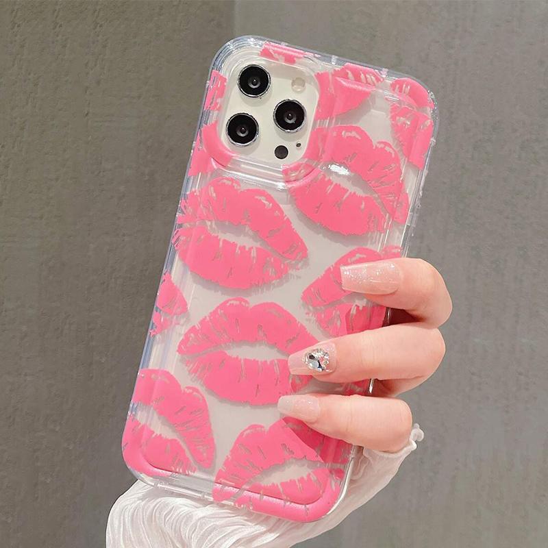 Hülle Für iPhone 16 Hüllen iPhone 14 15 Pro Max Schwarze Lippen Kuss Aufdruck Weiche Hülle Für iPhone 11 13 12 Mini XS XR X 7 8 Plus Abdeckung
