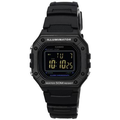 Standard Digitales Harzarmband Schwarzes Zifferblatt Quarz W-218H-1B Herrenuhr