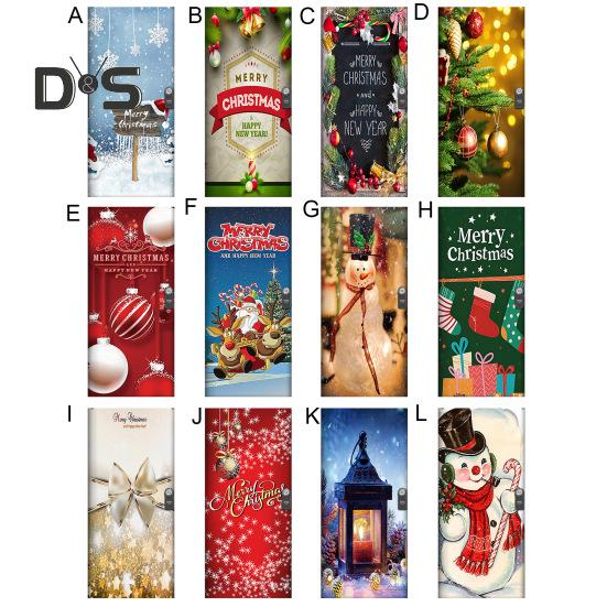 Wandteppich für Garagentor mit 4 Befestigungsbändern, weihnachtlicher Cartoon-Schneemann-Druck, schafft eine festliche Atmosphäre, als Hintergrund für die Silvesterparty, Dekoration zum Aufhängen.