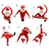 Yousheng Santa Claus Yoga Glass Ornament Desktop Art Figurine Healthy Humorous Holiday Decor Glass Art Ornament