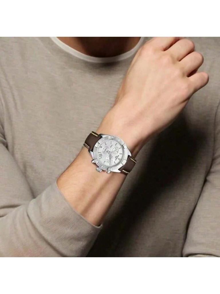 Tissot Mouvement à quartz série PR100, montre homme étanche 100m, modèle Ceres, cadran blanc, boîtier en acier inoxydable, véritable T101.617.16.031.00