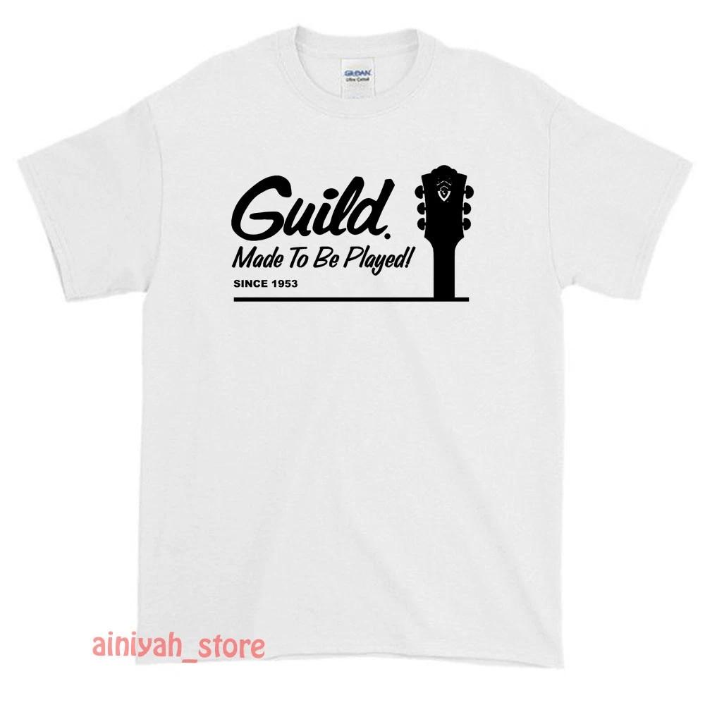 New Guild Guitars Logo Men s Funny T shirt USA Size S-XXL 4XL
