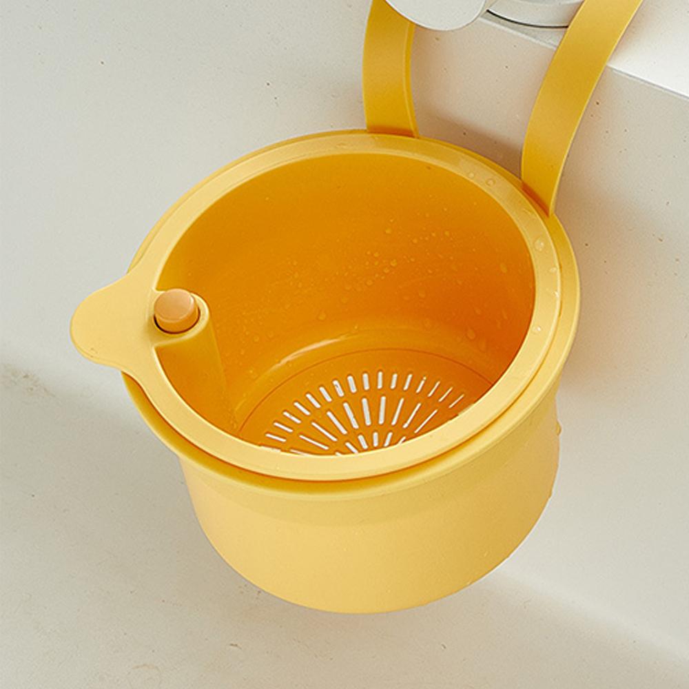 1PC Panier Passoire Suspendu Créatif pour Évier Couvercle Inférieur Ouvrable Égouttage Rapide Filtre à Déchets de Cuisine Multifonctionnel Détachable