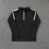 Unisex Quick-Dry Half-Zip Long-Sleeve Striped Running Top for Track and Field - Ideal for Spring/Autumn Sports or Exams