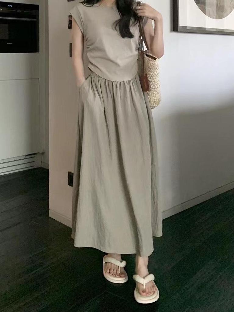 Yamamoto High-Waisted Pleated Long Skirt - Slimming Japanese Casual Summer Style