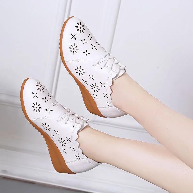  Women Fashion Light Weight Beige Patent Leather Hollow Out Wedge Heel Shoes Zapatos De Mujer Lady Black Shoes Ab468