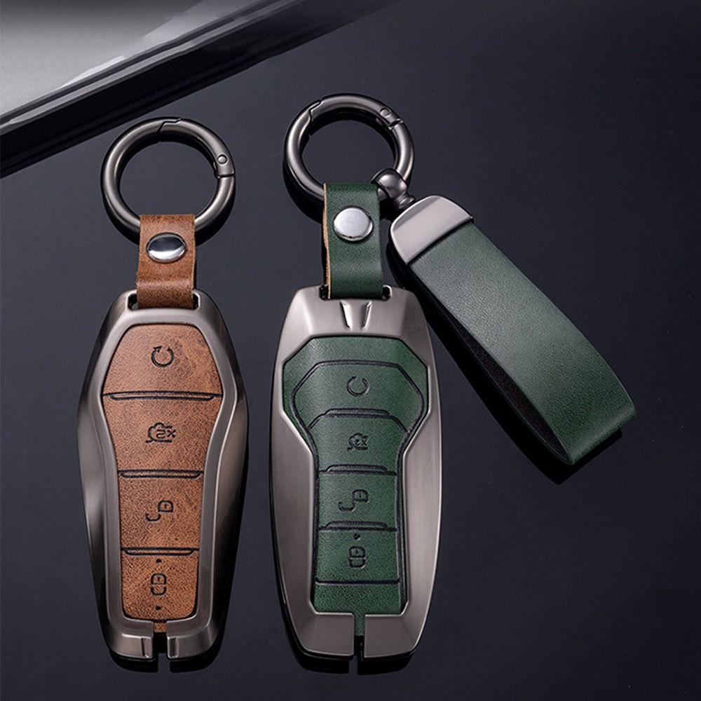 Zinc Alloy Car Key Case 4 Butoons Easy To Install Remote Fob Holder For Byd Song Plus Atto 3 Han Ev Tang Dm Qin Seal Dolphin