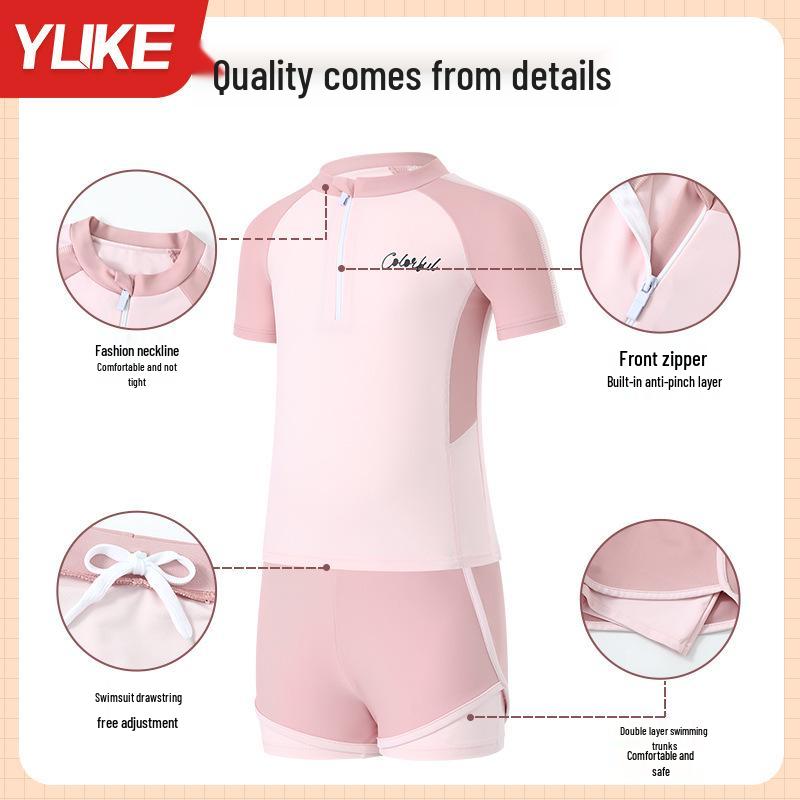 Girls' Quick-Dry Split Swimsuit - 2025 Summer Collection for Older Kids