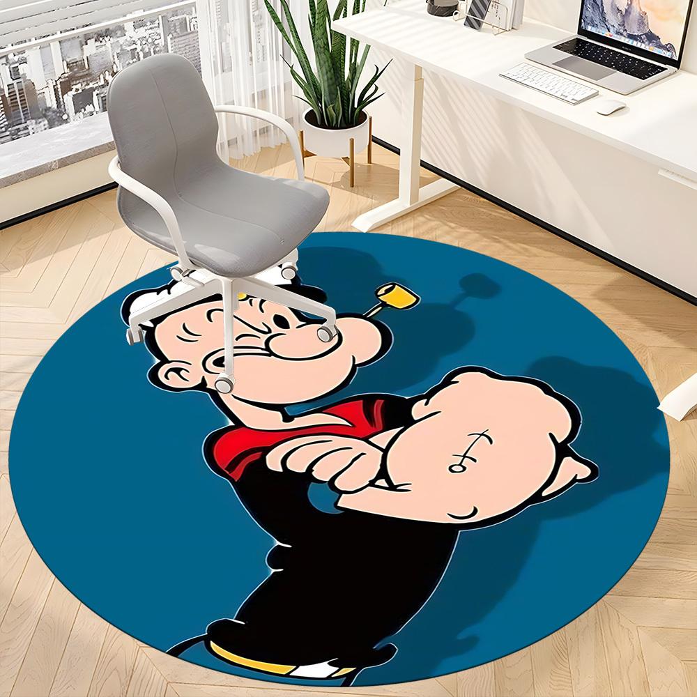 1pc Popeye Sailor Office Round Area Rug, Bedroom Living Room Home Decor, Room Deco,  Offic a1016063