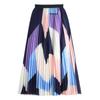 DX~~ New Retro Digital Print Skirt Women's High-waisted Slim Midi A-line Pleated Skirt