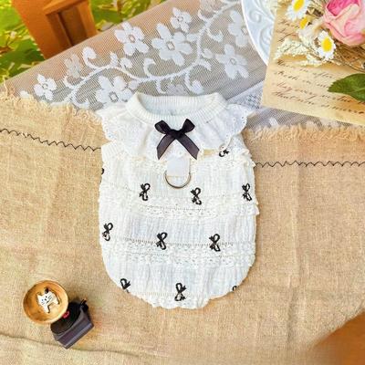 Spring and Summer Breathable Cake Lace Blouse Pet Dog and Cat Clothing Air Conditioner Suit Strapless Pet Apparel