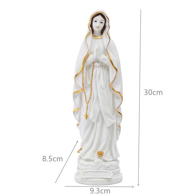 30cm Luminous Catholic Blessed Virgin Mary Statue Resin Crafts Ornament Religious Statue Religious Statue for Outdoor Home