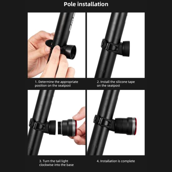 Bicycle Taillight Super Bright Waterproof Non-glaring Multiple Lighting Modes Rechargeable Aluminum Alloy Smart Automatic Brake Detection Bike Rear