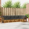 Outdoor Corner Sofa Set 6 Pcs Natural & Anthracite Solid Acacia Wood