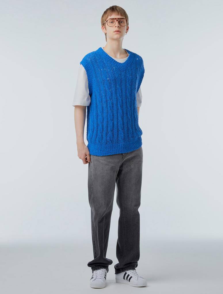 Instantfunk Ms Cable Knit Vest - Blue