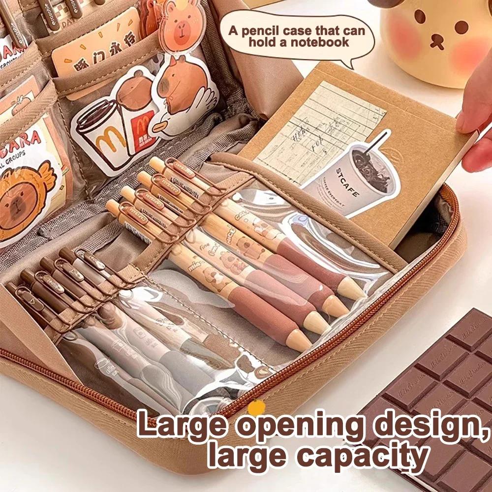 Pencil Case Large Capacity Pencil Pouch 12 Layer Handheld Pen Bag Holder Case Portable Gift for Office Student School Supplies