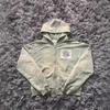 Mens 3D Printed Cropped Hooded Zip-Up Sweatshirt Loose Fit Casual Long Sleeve Pullover Winter